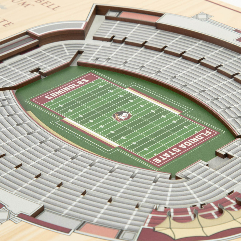 Florida State Seminoles 17'' x 13'' 5-Layer Wooden Stadium 3D Wall Art