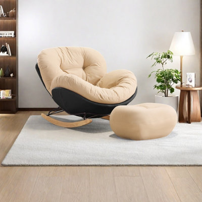 Chaise berçante ergonomique en métal capitonné