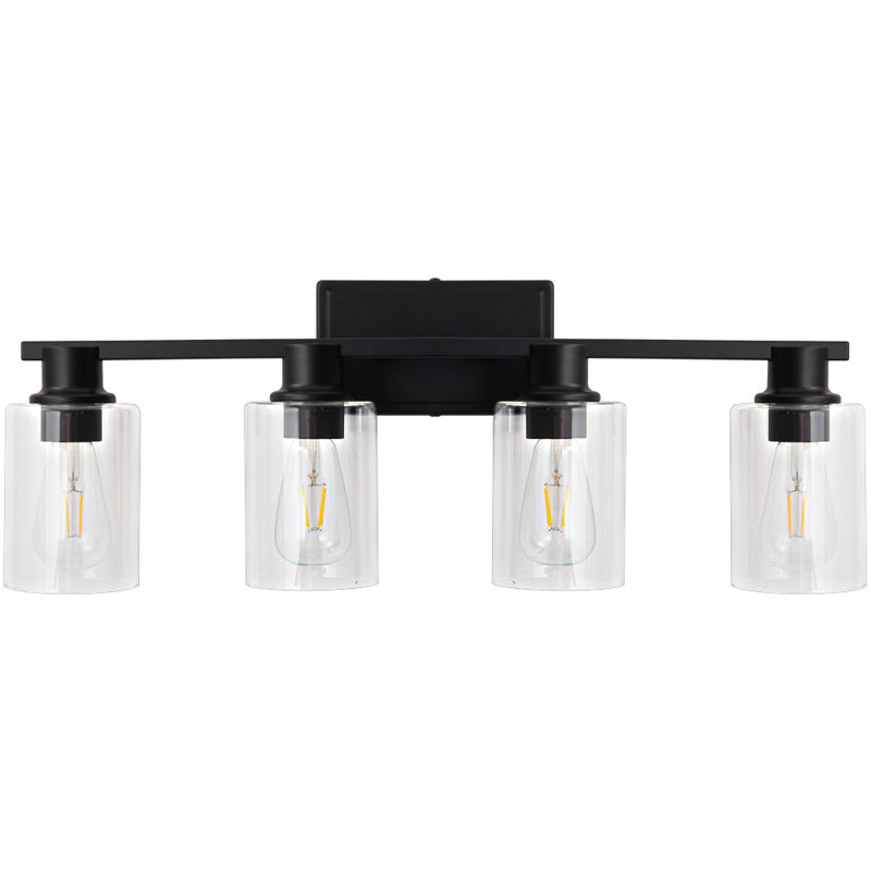 Aarien 4-Light Dimmable Vanity Light, Matte Black