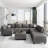Linen Modular Sectional Sofa L Shaped Extra Deep Seats Couch  with Storage Ottomans-1608029887