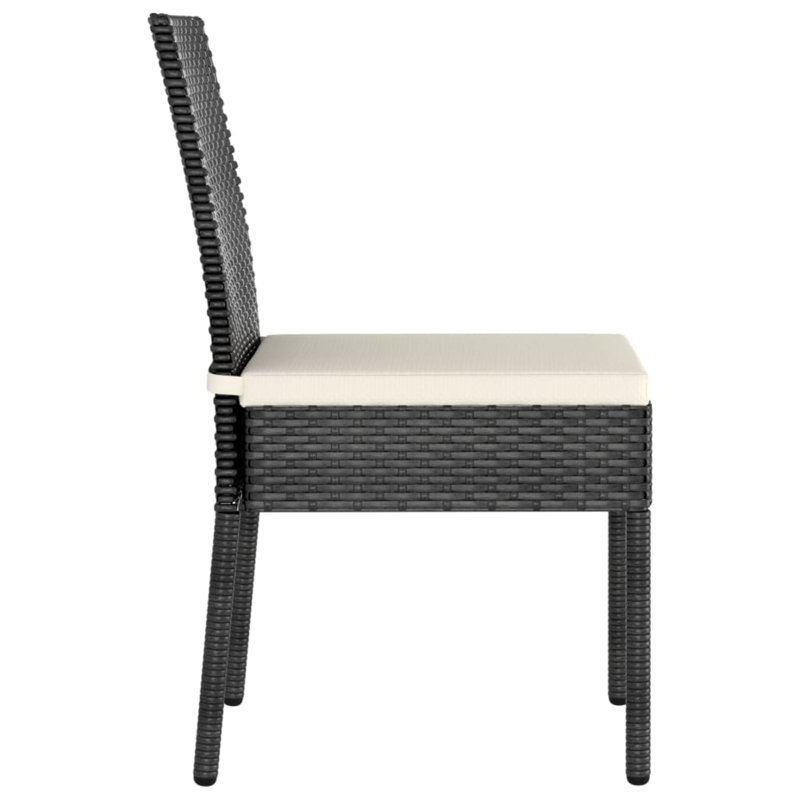 Chaise d'appoint de patio avec coussin Coursey, Crème, Noir