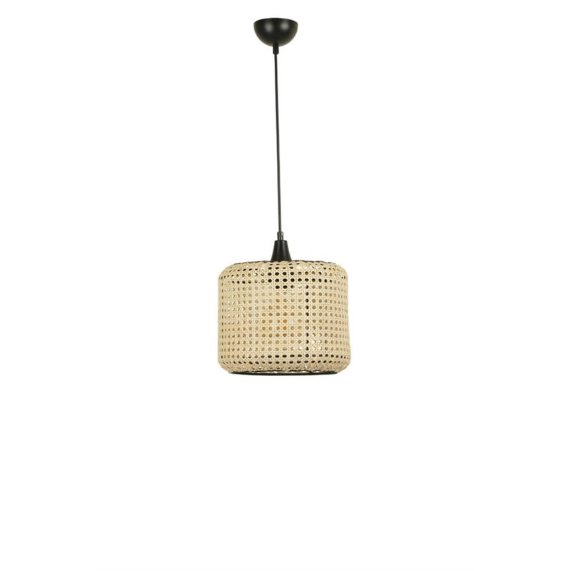 Luminaire suspendu cylindrique à 1 lumière Karinna, Beige