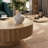 35" & 31" Round Handcrafted Coffee Table – Solid Wood Fluted Design-2083903405-2093378322