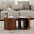 Modern Nesting Coffee Table Set with Sliding Storage and Fluted Column Design