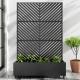 Metal Planter Box with Trellis with Wheels