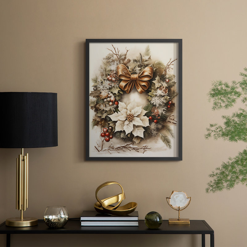 Christmas Holiday Art DLXXXVI Framed Print - Solid Wood, H 15 po x l 12 po, Noir, noir, noir, noir