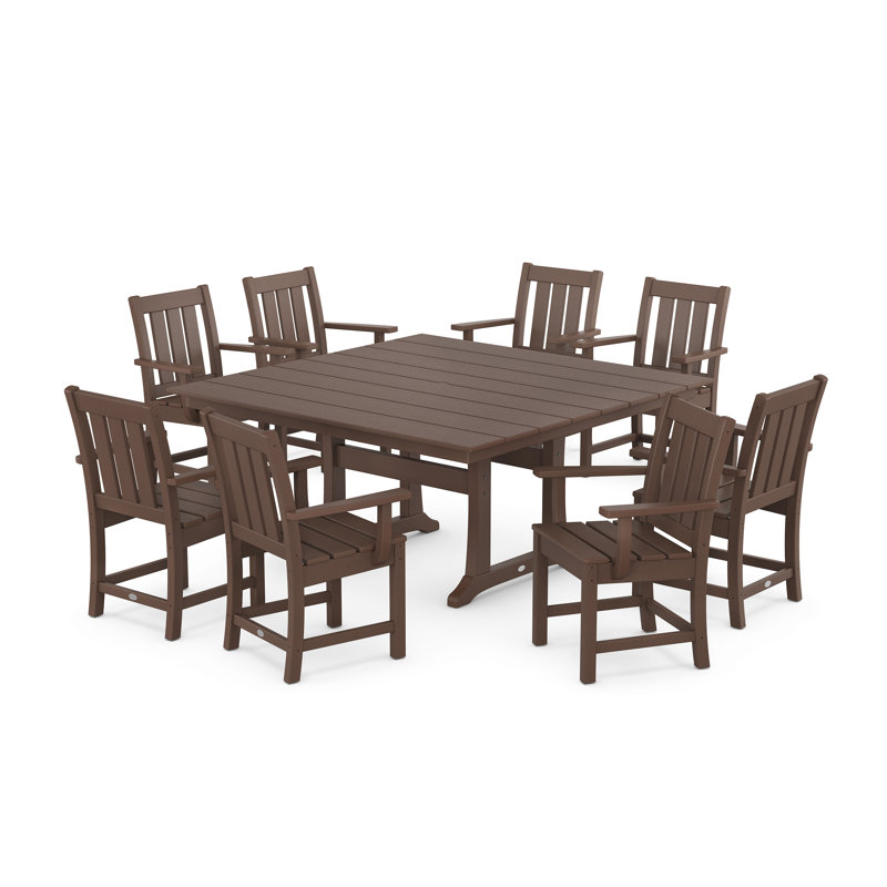 Ensemble repas 9 pièces Oxford, Acajou