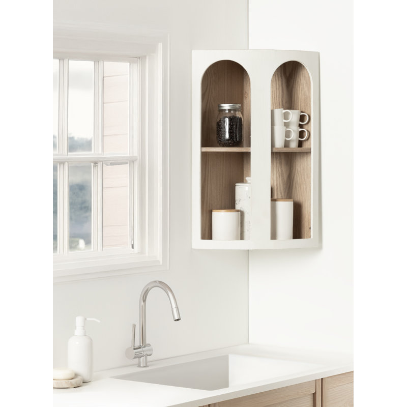 Armoire de coin en bois, Blanc