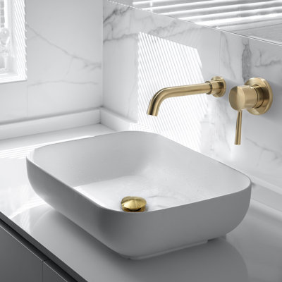 Wall Mounted Single Handle Bathroom Vessel Sink Faucet With Pop-up Drain