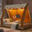 Lit en bois avec tente et lumière-1299705474-1299705503
