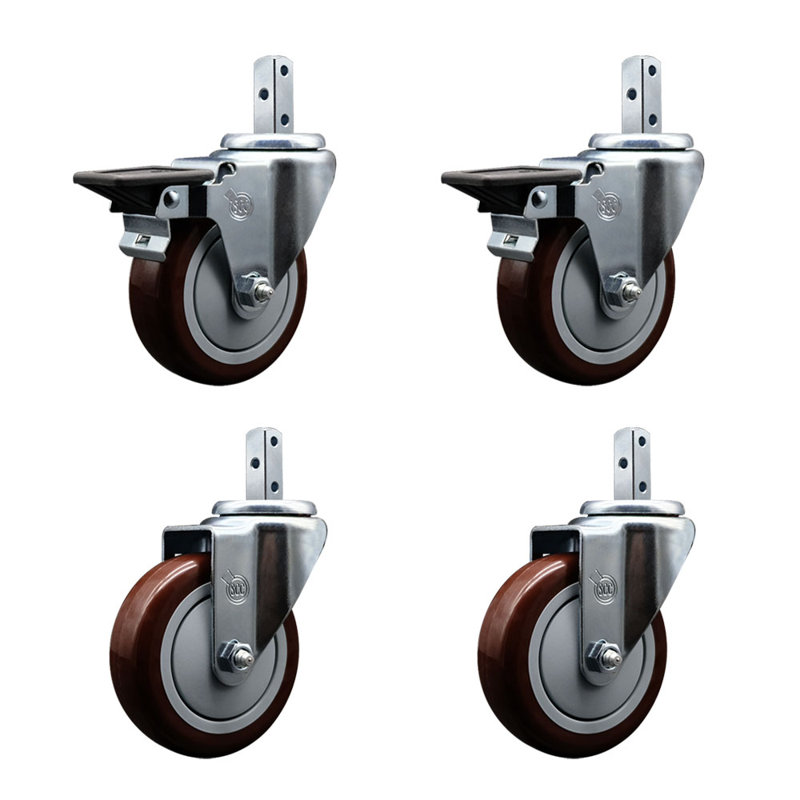 Polyurethane Casters, Maroon