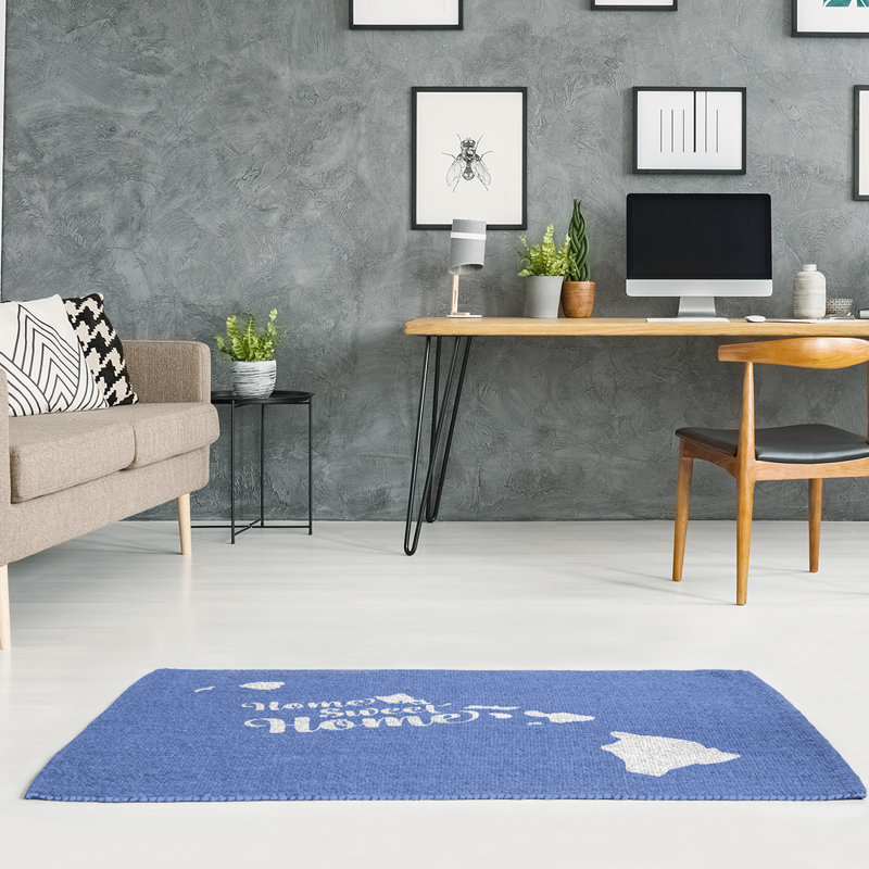 Tapis honolulu blue area home, Rectangle 5 pi x 7 pi, Non