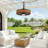 Cissline 20" IP65 Waterproof Plug-In Outdoor Ceiling Fan with Light, Woven Rattan-Style Cage, Remote Control for Patio, Gazebo & Pergola