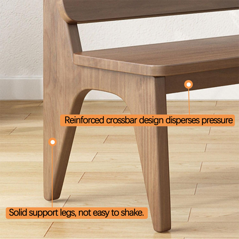 Banc en bois massif Letti, H 33,46 po x l 47,24 po x P 23,62 po