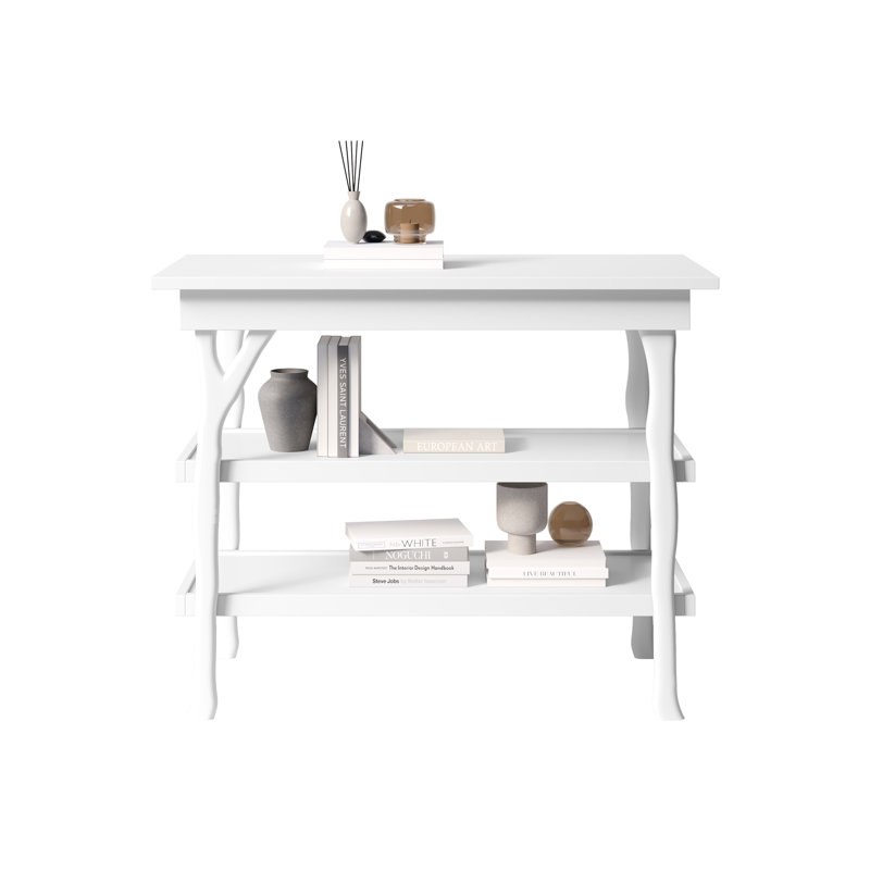 Milk Street Baby Branch Open Shelf Changing  Table (Snow), White
