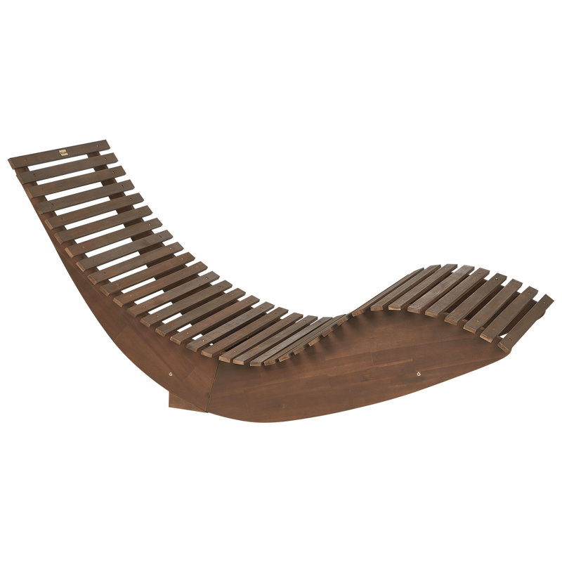 Deakin Long Acacia Single Chaise with Cushions, Red