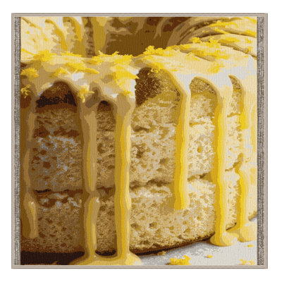 Washable Lemon drizzle cake Desserts Area Rug