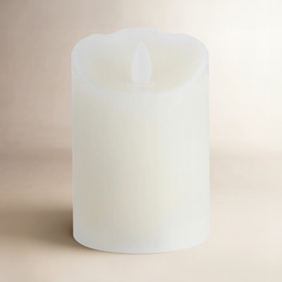 Mikasa Unscented Realistic-Flame LED Wax Pillar Candles