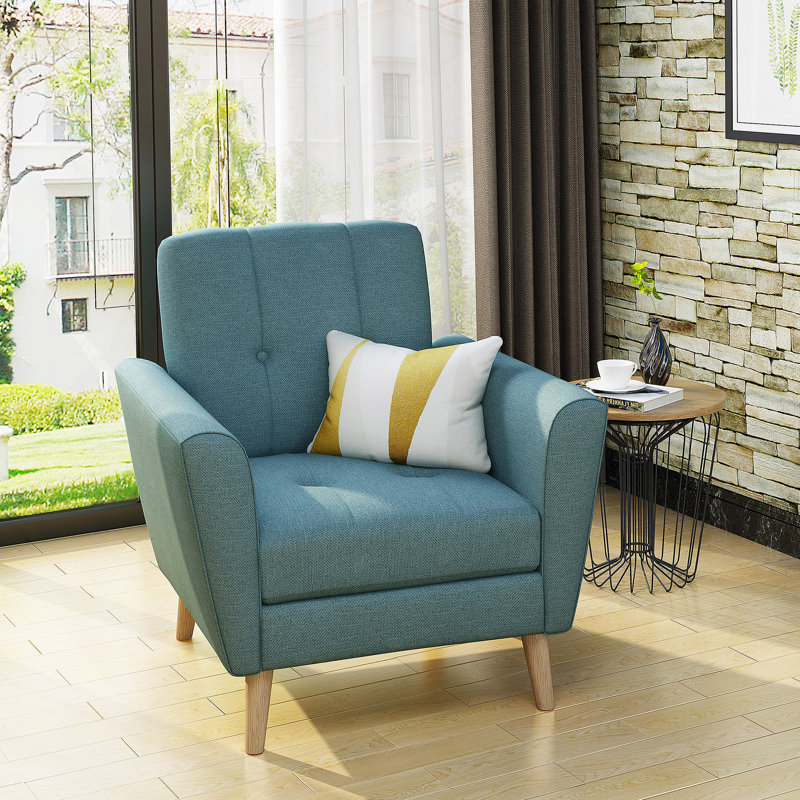 Fauteuil club Mid Century, Bleu