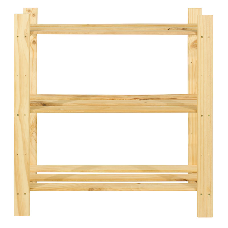 Bookcase, 3 Shelf Storage Unit, Pre-sanded, 90cm H x 80cm W x 30cm D