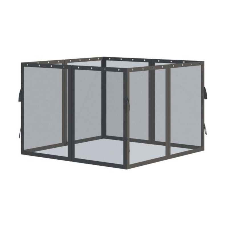 Sunny Yard Polyester Screen for Gazebo, Black