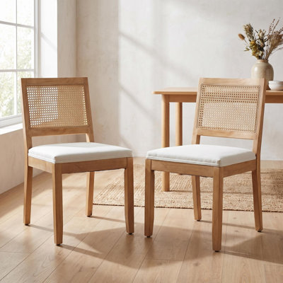 Ensemble de 2 chaises de salle à manger en rotin Farmhouse