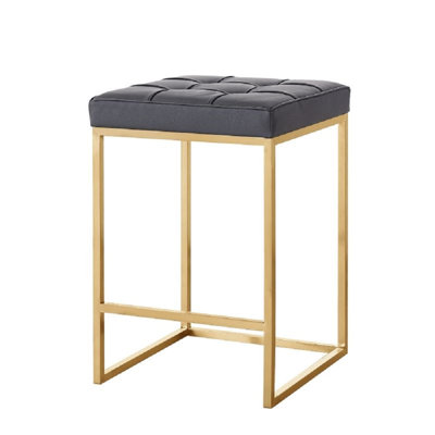 Tabouret carré en cuir