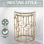 Chic Gold Nesting Side Table Set, Tempered Glass Top Metal End Tables Multi-scene Home Furniture