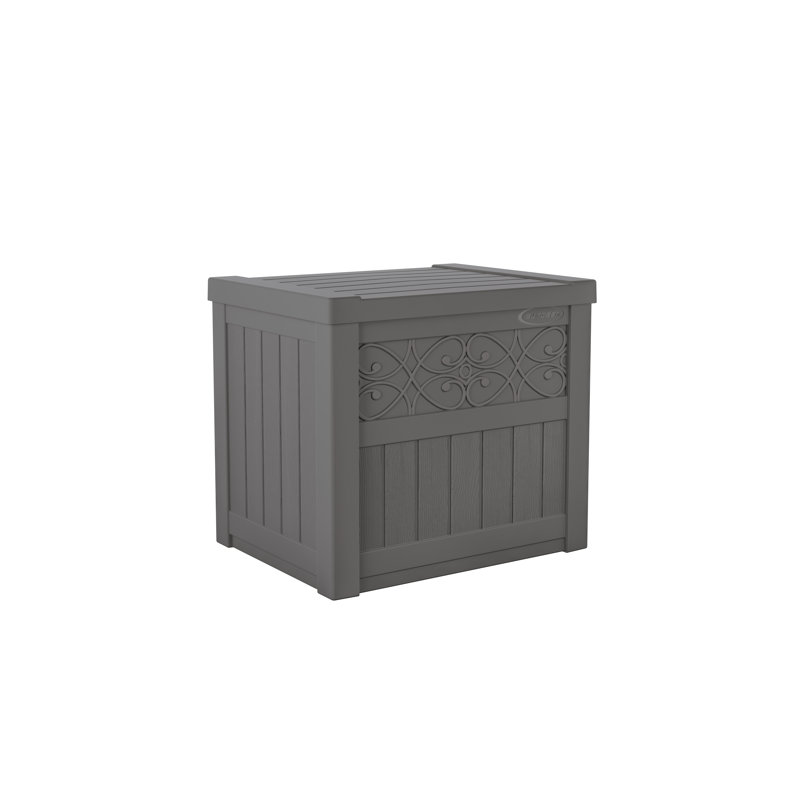Suncast 22 in. W x 17 in. D Resin Deck Box for Indoor and Outdoor Storage, Made in the USA, 1, Gray