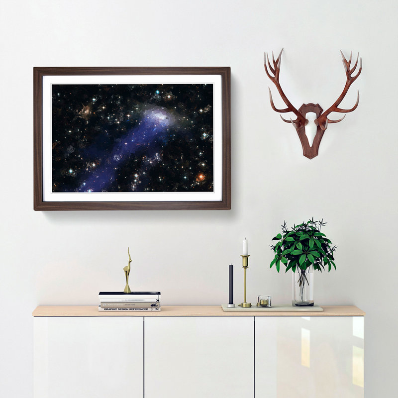 Out of Space Vol.17 - Picture Frame Graphic Art Print, 62cm H x 87cm W x 2cm D, Walnut Framed