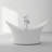 Modern Simple White Bathtub 68.90'' W 37.01'' H Frameless Offset Curved Tub & Shower Kit