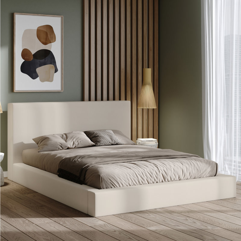Cameron King Low Profile Bed White, King, White
