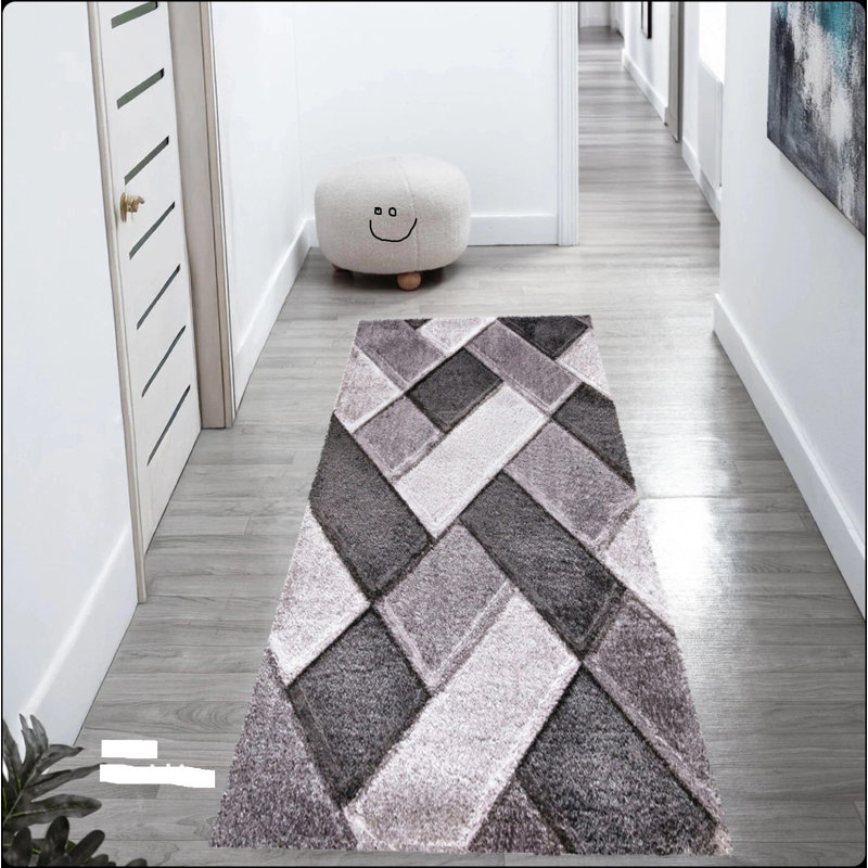 Rectangle Geometric and Geometric Shapes Shag, Rectangle 80 x 150 cm