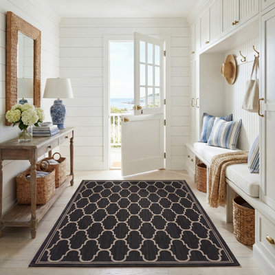 Tapis d'intérieur / extérieur à motif géométrique Herefordshire Performance