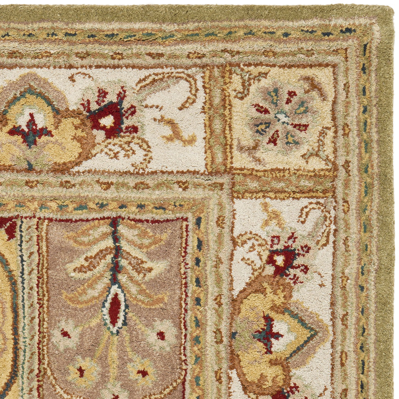 Hand-Tufted Sage and Multi Wool Area Rug, 4' x 6'