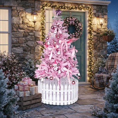 71in Pink Slim Pencil Artificial Christmas Tree