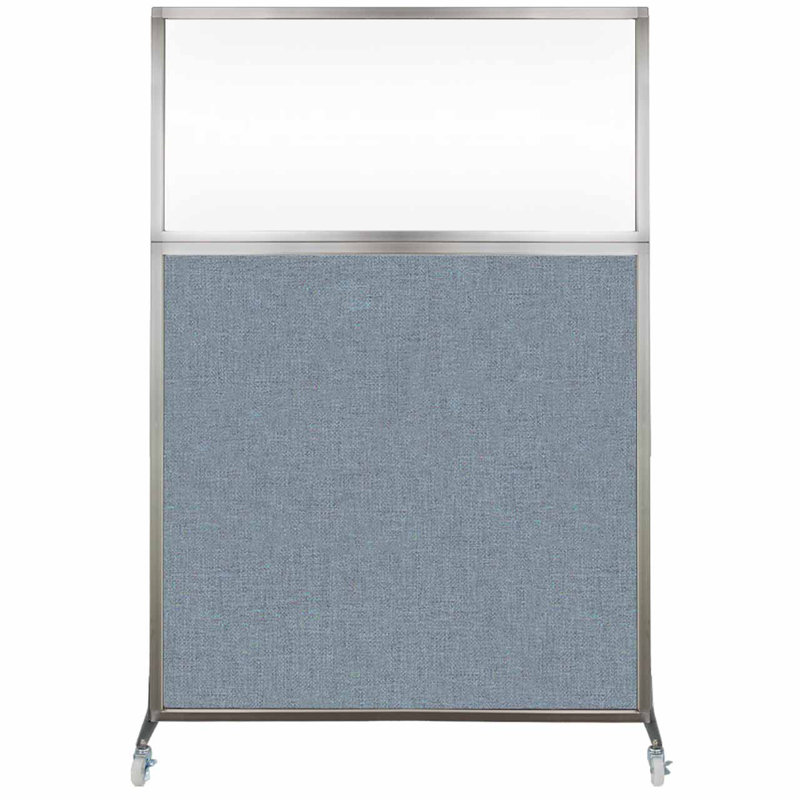 Cloison de bureau Hush - fenêtre transparente, 48", Bleu poudre