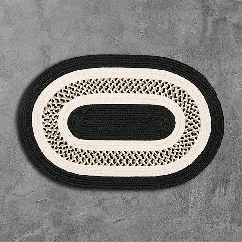 Tapis réversible intérieur / extérieur Bloxom - noir, Rond 3 pi