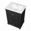 Meuble-lavabo de 24 po avec lavabo en céramique, armoire de rangement avec portes à fermeture douce, armoire de salle de bain avec tiroir et séparateurs de tiroir-126233782