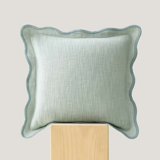 Double Stitch Cotton Decorative Scalloped Throw Pillow Coveron