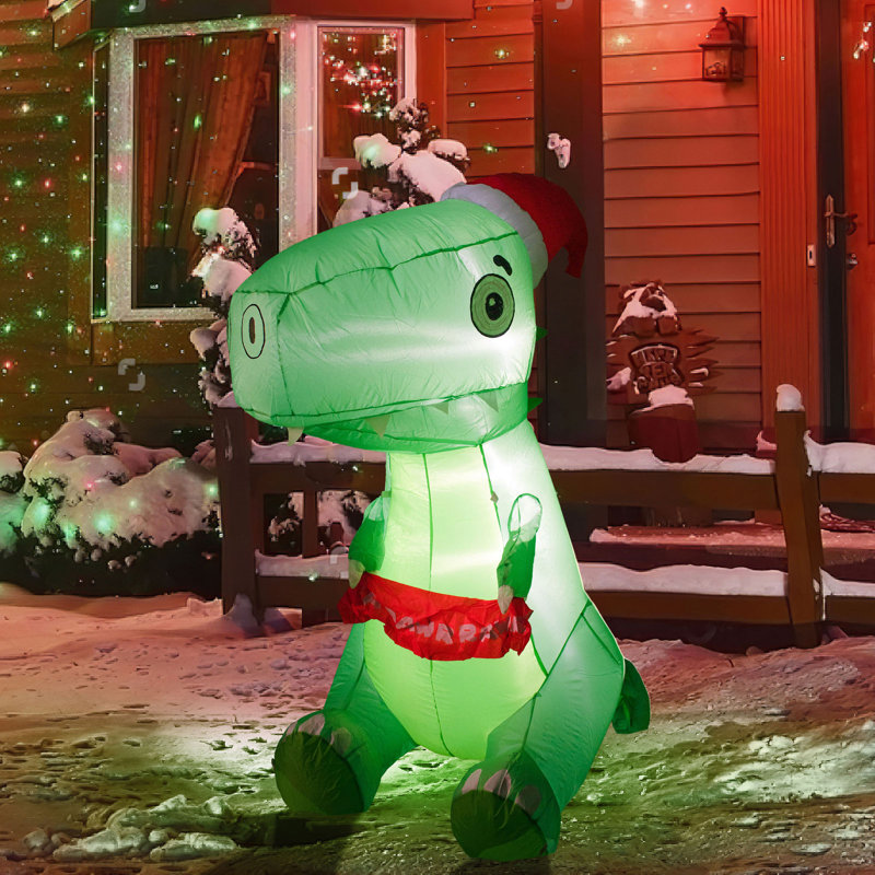 Dinosaure avec chapeau gonflable