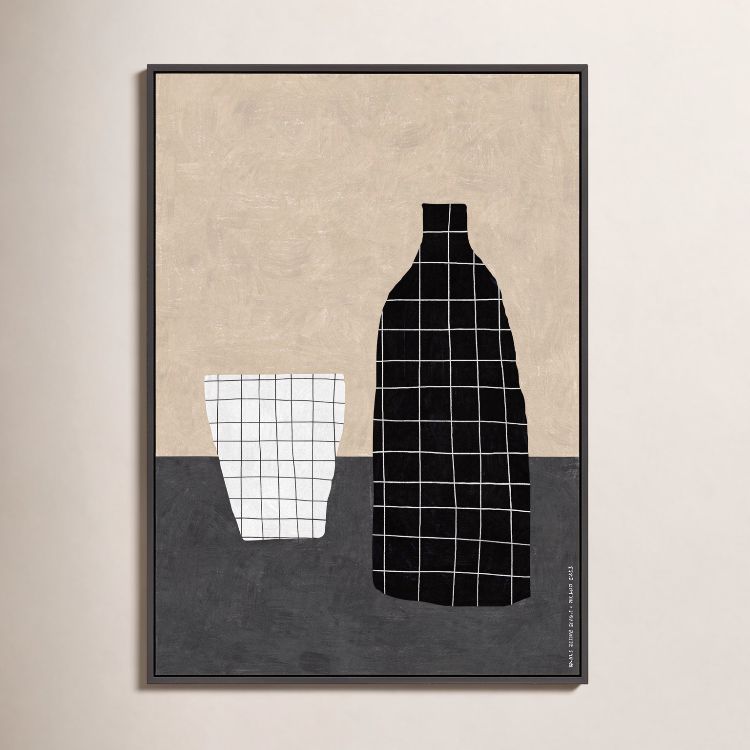 Cup 2 by Romina Gadler, Black Canvas Framed, 25" H x 17.5" W