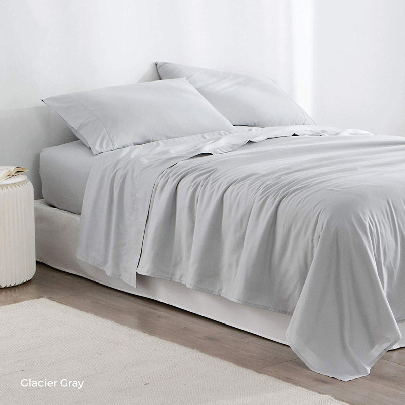 Microfiber Sheet Set, Glacier Gray, Twin XL Sheet Set + Fitted Sheet + 1 Pillowcase