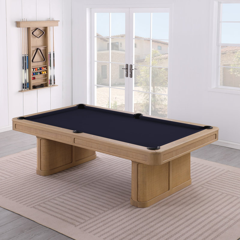 Table de billard en ardoise avec plateau de salle à manger en option Solara, 8ft, Bleu marine résistant à l'eau, Non