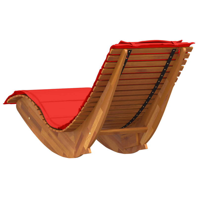 Chaise longue vidaXL avec coussin 2 personnes et 2 pièces en bois d'acacia massif brun