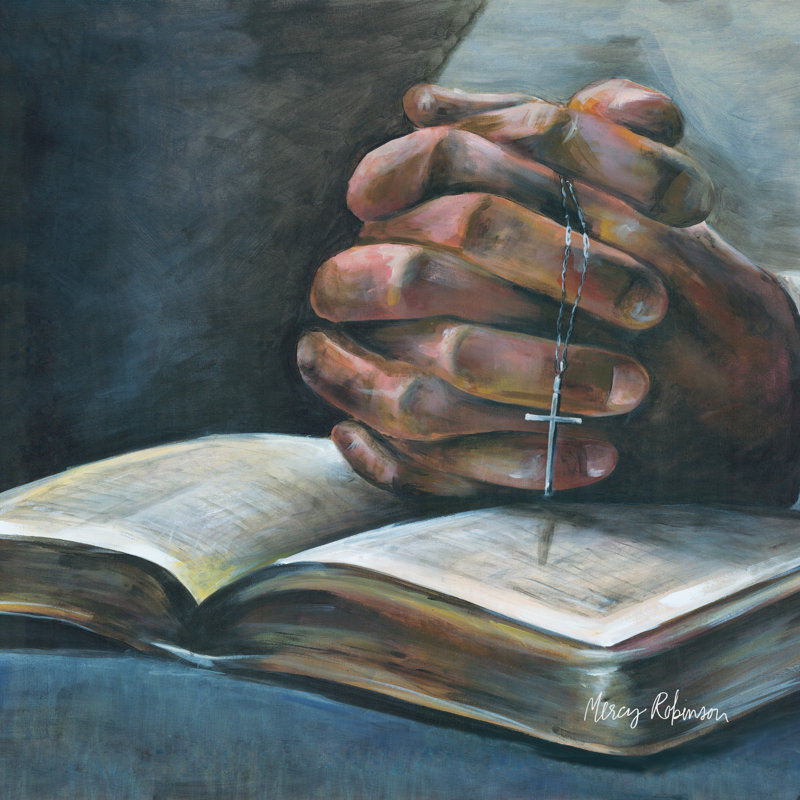 Hands Praying 2 - Wrapped Canvas Painting, 122cm H x 122cm W x 3.8cm D
