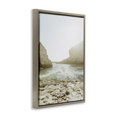 Rocky Beach Cove Framed Floater Canvas by Incado
