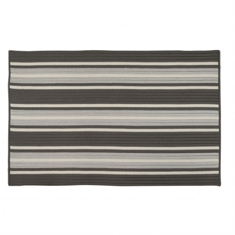 Tapis gris tressé à la main Madalynn Stone, Rectangle 5 pi x 8 pi
