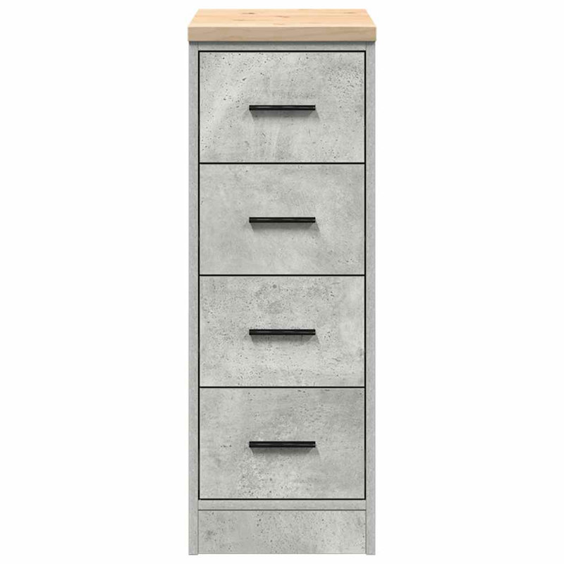Solid Wood Single Storage Cabinet ( 85cm H x 30cm W x 51cm D), Concrete Grey