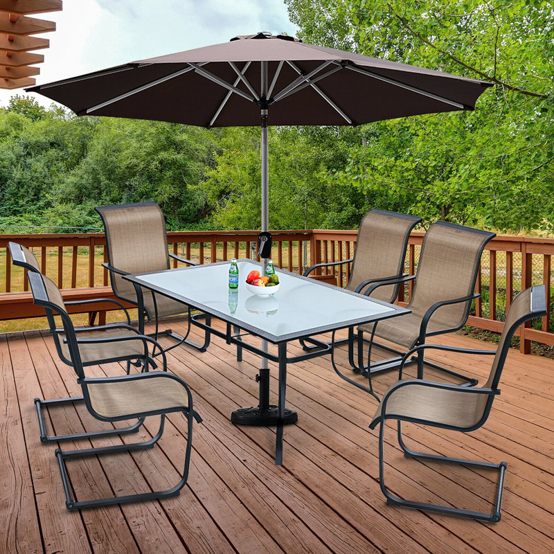 6 - Person Patio Dining Set with Rectangular Table